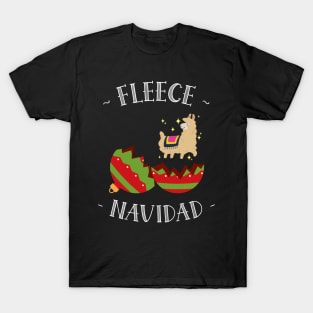 Fleece Navidad Christmas Llama T-Shirt